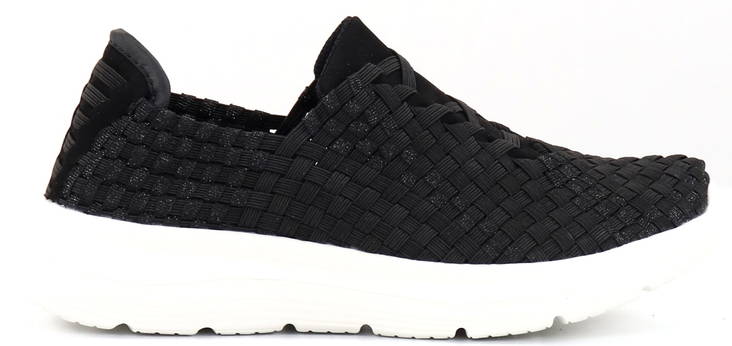 Migant dam flätade sneakers A923-124 svart/glittrande - Migant sneakers - 130535 - 1