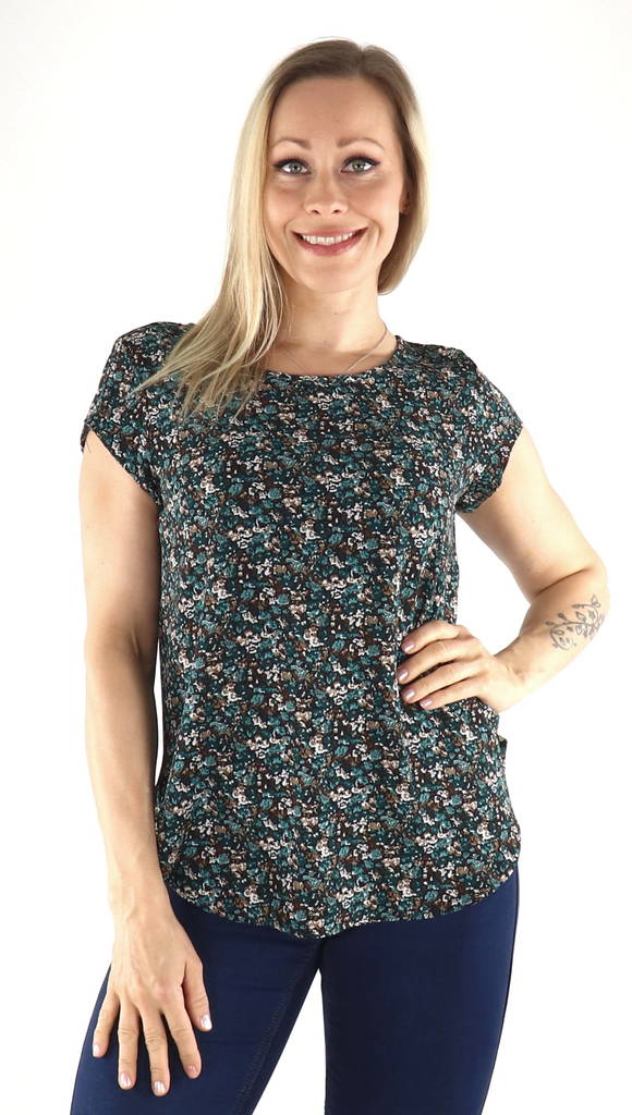 Only T-Paita Vic balsam green/fall ditsy - Naisten T-paidat - 133865 - 1