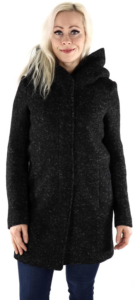 Only naisten hupullinen villakangastakki Sedona musta - Naisten villakangastakit - 127585 - 1