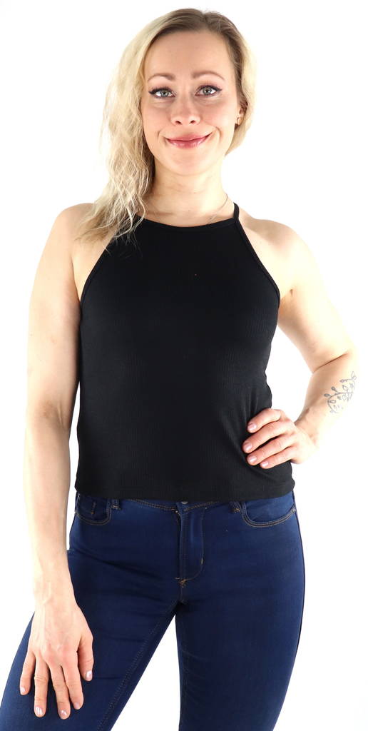Pieces naisten Ribbitoppi Ostina strap musta - Naisten topit - 133495 - 1