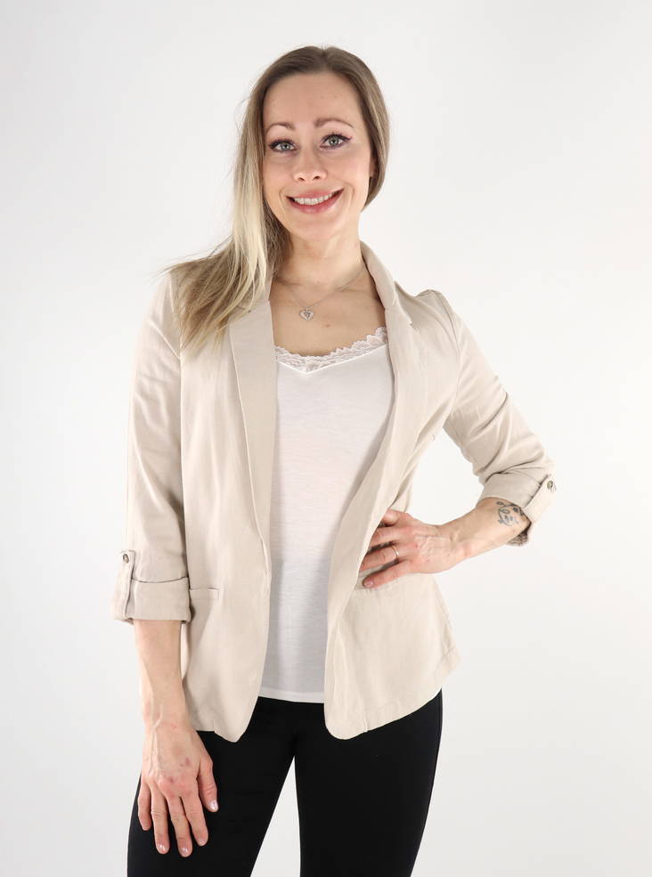 Vero Moda naisten bleiseri Jesmilo loose 3/4 beige - Naisten jakut - 133925 - 3