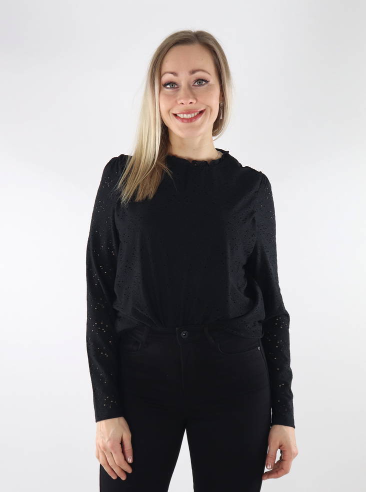 Vila Paulina naisten paita musta - Naisten pitkähihaiset paidat - 134875 - 1