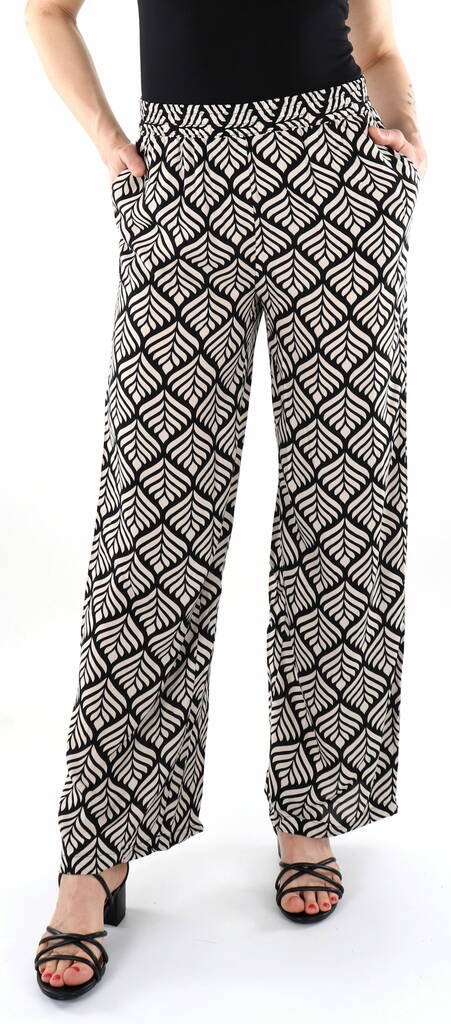 JDY naisten housut Starr Bora Life musta / kuviollinen - Naisten housut - 136115 - 1