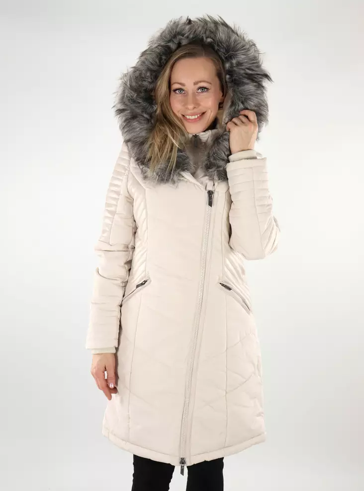 Only naisten talvitakki New Linette Fur Hood beige - Naisten talvitakit - 137115 - 1