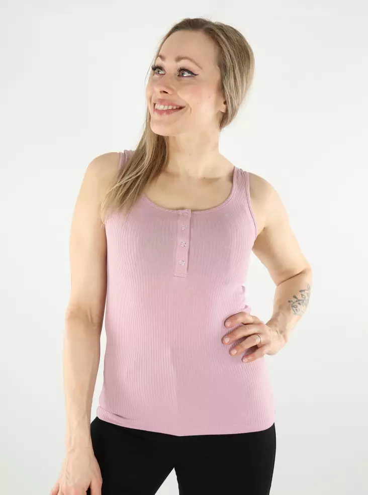 Pieces ribbad topp för damer PCKITTE Tank gryningsrosa - Toppar för damer - 138235 - 1
