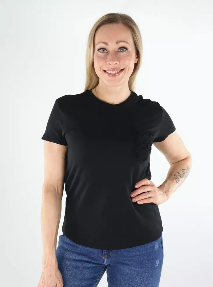 Only dam t-shirt svart/fin ficka - T-shirts för damer - 138615 - 1