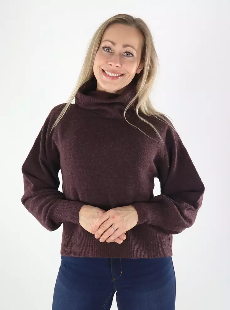 Only naisten neule Olivia roll neck ruskea - Naisten neuleet - 141805 - 1
