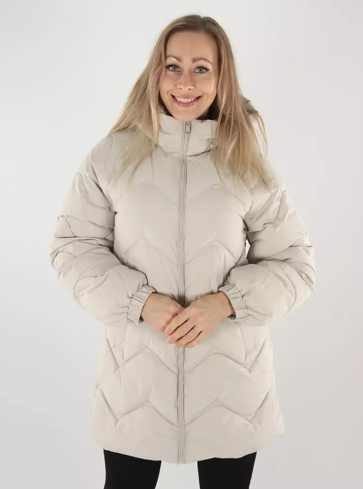 JDY vinterkappa JDYPOWER LÅNG HUVA PUFFER silver lining - Vinterjackor för damer - 142325 - 1