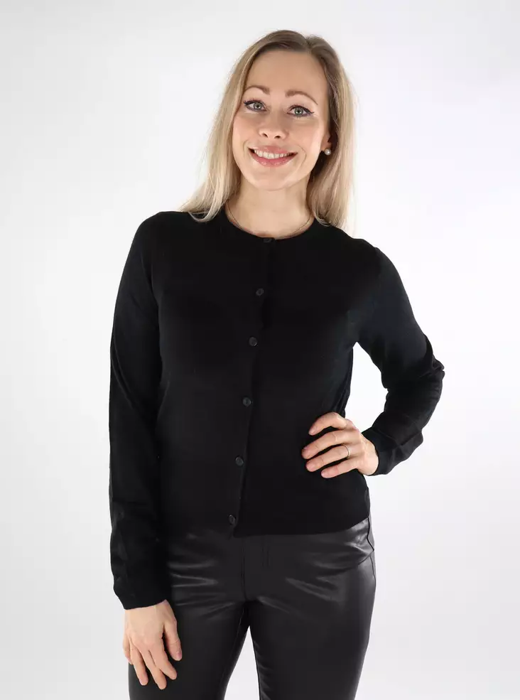 JDY merinoull cardigan för dam Pacific Wool svart - Stickat för damer - 137375 - 1