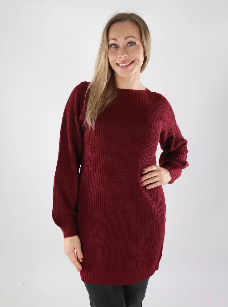 JDY stickad klänning cabernet - Stickat för damer - 139415 - 1