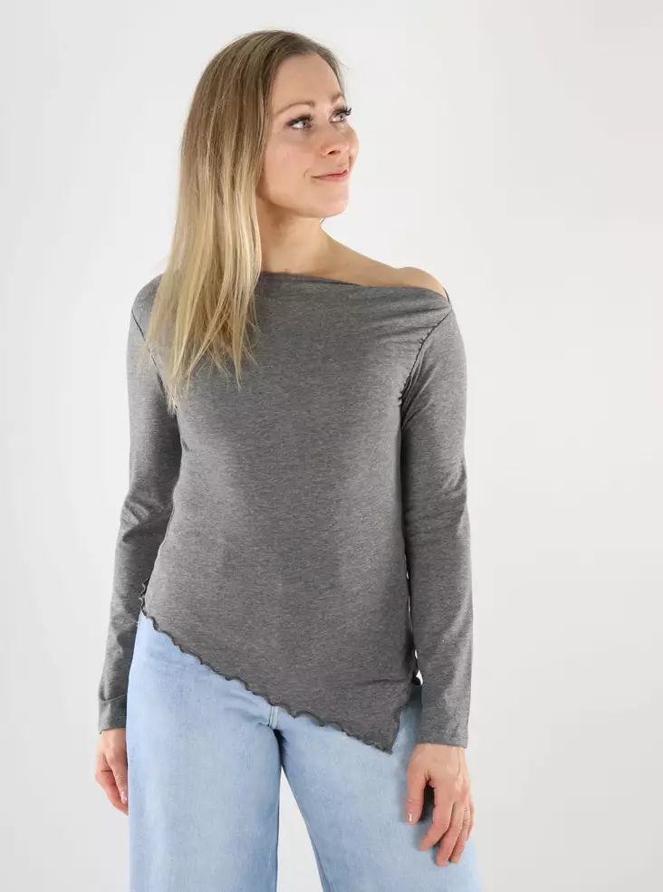 JJXX naisten paita Thea asym tummanharmaa - Naisten pitkähihaiset paidat - 140805 - 1