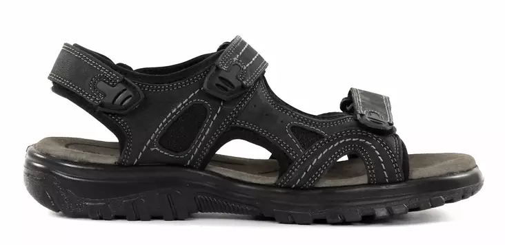 Migant lädersandaler för herr L931-2 svarta - Sandaler för herrar - 136535 - 1