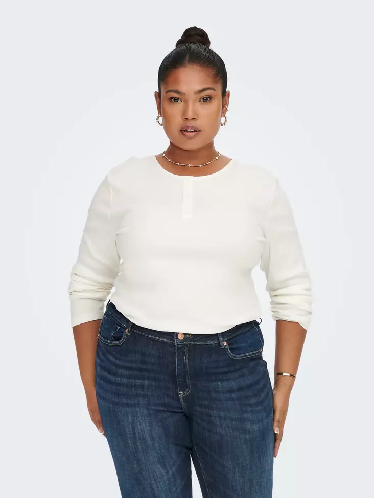 Only Carmakoma naisten pluskoon Paita Adda button - Naisten pitkähihaiset paidat - 131435 - 2