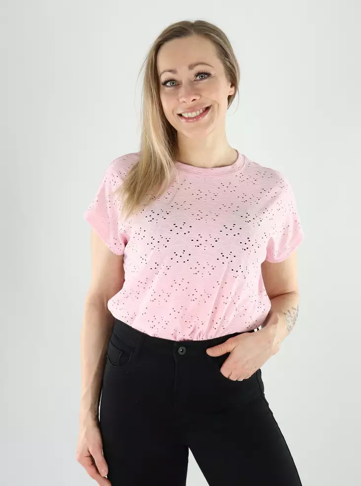 Only naisten t-paita Smilla Life vaaleanpunainen - T-shirts för damer - 140405 - 1