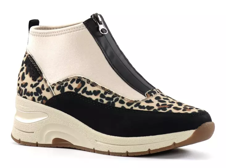 Rieker naisten kiilatennarit / nilkkurit N9362-90 beige / leopardikuosi - Rieker nilkkurit - 137795 - 1