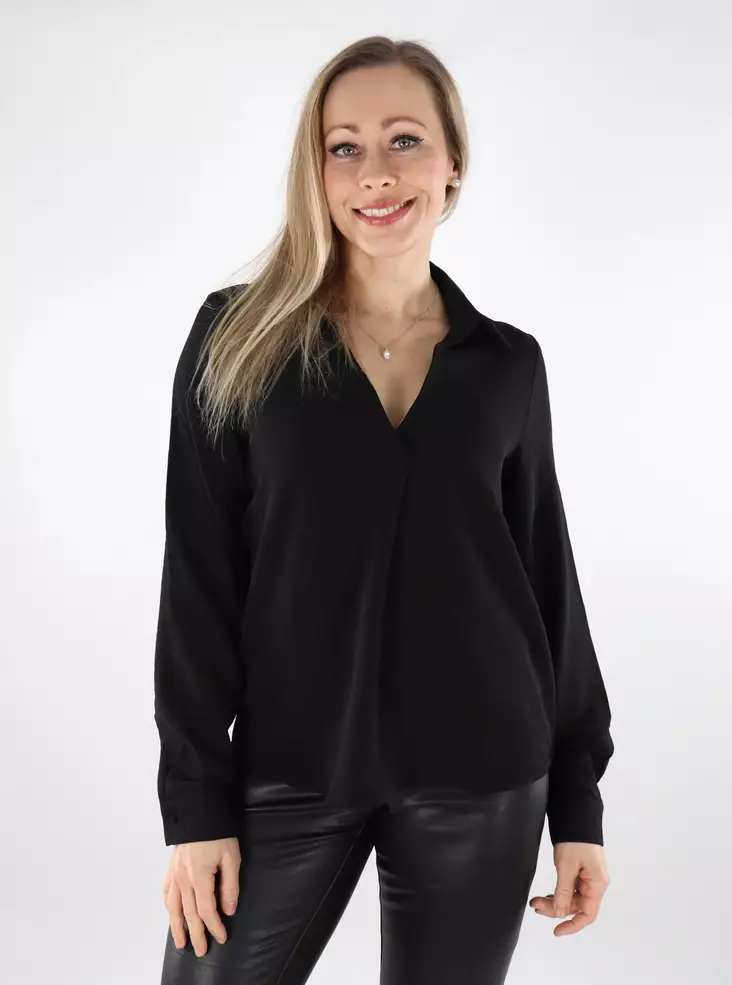 Vero Moda naisten paita Alva Collar musta - Naisten pitkähihaiset paidat - 137515 - 1