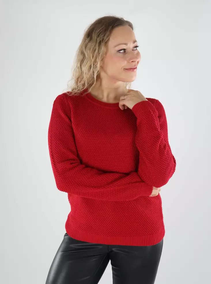 Vila naisten neule Dalo O-Neck punainen - Naisten neuleet - 139575 - 1