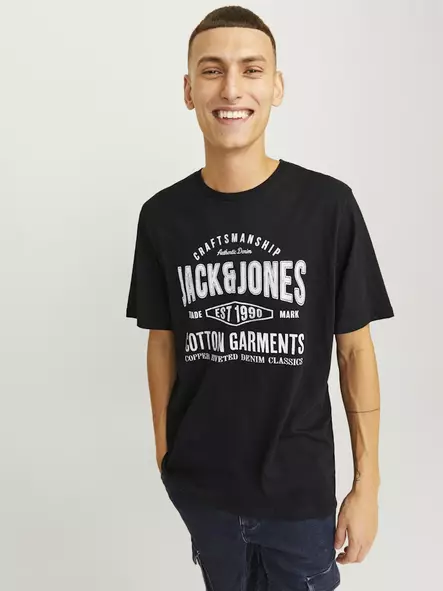 Jack&Jones herr t-shirt Jeans O-hals svart - T-shirts för herrar - 136656 - 1
