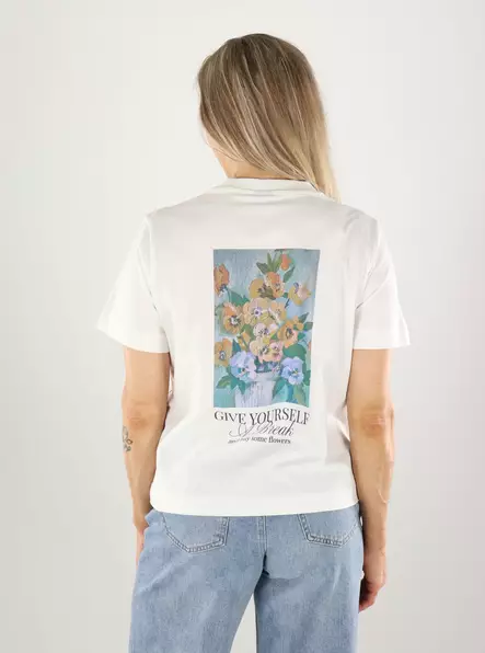 Vero Moda naisten t-paita Klara valkoinen/give - T-shirts för damer - 141176 - 1