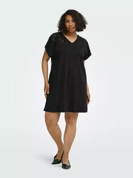 Only Carmakoma pluskoon mekko Sally v-neck musta - Mekot ja tunikat - 141356 - 1
