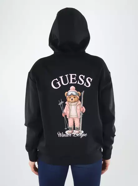 Guess naisten printti huppari V6BQ17K6354-JBLK musta - Huvtröjor och sweatshirts - 142136 - 2