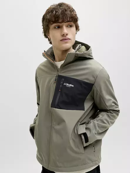 Jack&Jones herr softshelljacka JJNORTH dusty olive - Jackor och parkas för herrar - 140136 - 1