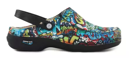 Maskintvättbara Slip-ins i läder Graffiti - Arbetsskor för damer - 113196 - 1