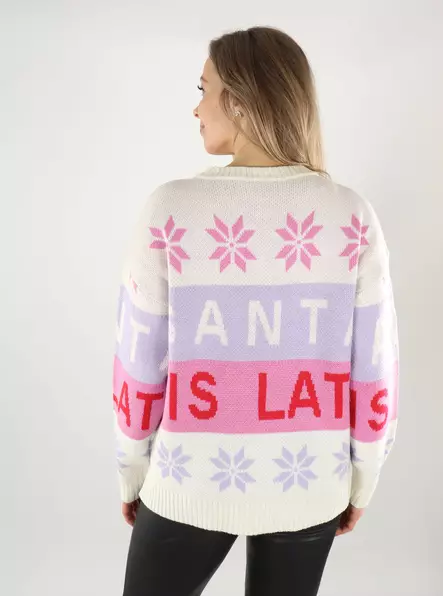 Only naisten jouluneule Xmas Hoho valkoinen/lila/pinkki - Naisten neuleet - 139926 - 2