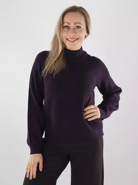 Only naisten neule Katia detail violetti - Naisten neuleet - 142316 - 1