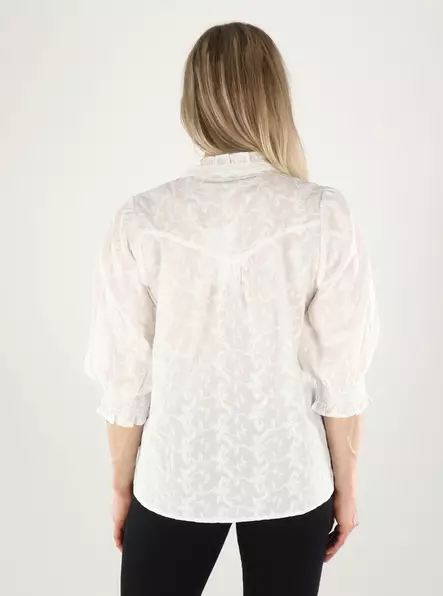 Only Paita Raya 3/4 embroidery valkoinen - Skjortor och blusar för damer - 141156 - 2