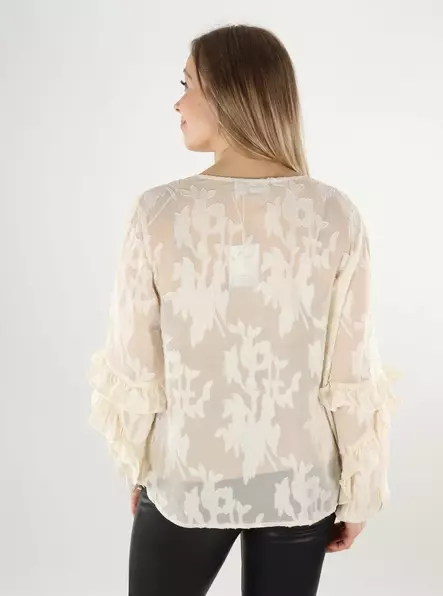Pieces naisten paita Melvine Top luonnonvalkoinen - Naisten pitkähihaiset paidat - 140036 - 2