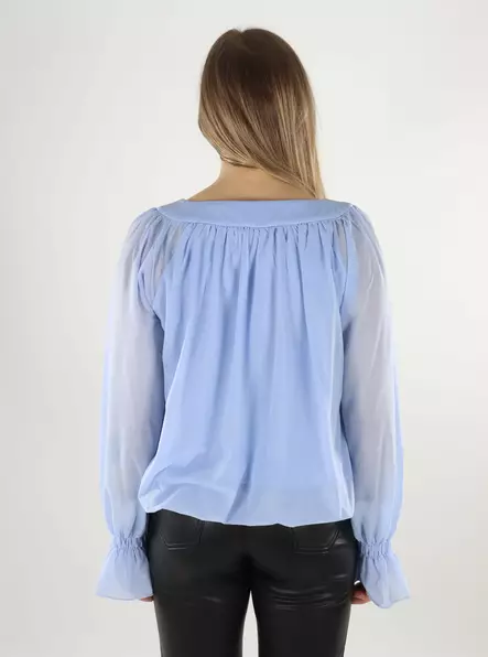 Vero Moda naisten paita Tilly Square Neck vaaleansininen - Naisten pitkähihaiset paidat - 140076 - 2