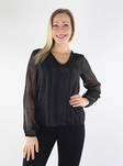 JDY naisten juhlapaita Cody v-neck musta/hopea - Naisten pitkähihaiset paidat - 134646 - 1