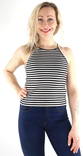 Pieces naisten Ribbitoppi Ostina bright white/black - Naisten topit - 133496 - 1