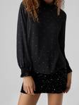 Vero Moda naisten pitkähihainen paita Maya smock musta/birch dots - Naisten pitkähihaiset paidat - 132566 - 3