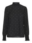 Vero Moda naisten pitkähihainen paita Maya smock musta/birch dots - Naisten pitkähihaiset paidat - 132566 - 4