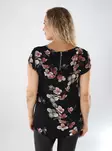 Only naisten t-paita Vic musta/kukkakuosi - Naisten T-paidat - 139016 - 3