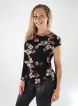 Only naisten t-paita Vic musta/kukkakuosi - Naisten T-paidat - 139016 - 1