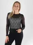 Aware by Vero Moda naisten pitsipaita Tessy lace musta - Långärmade tröjor för damer - 141296 - 1