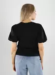 Pieces naisten t-paita puhvihihoilla Pernilla musta - T-shirts för damer - 141196 - 2