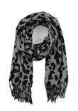 Veniz leopardikuviollinen huivi 62830 harmaa - Naisten huivit - 137026 - 1