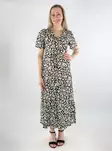 Vero Moda kukkakuosinen mekko Alba Calf musta/valkoinen - Mekot ja tunikat - 138126 - 1