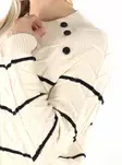 Vero Moda naisten raitaneule Tilda Raglan valkoinen/musta - Naisten neuleet - 136846 - 3