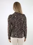 Vila naisten korkeakauluksinen paita Leoa Rollneck beige/leopardikuosinen - Naisten pitkähihaiset paidat - 137616 - 2