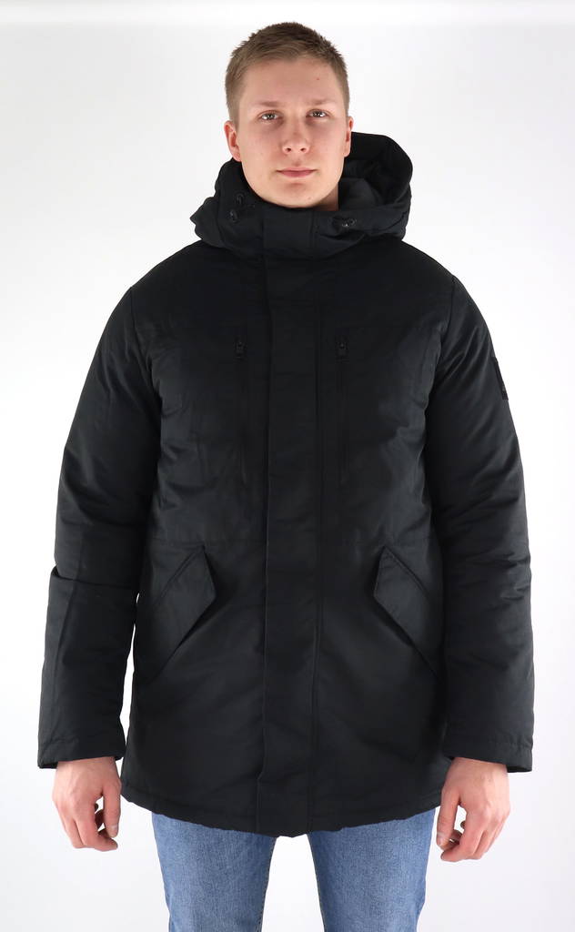 Jack&Jones miesten topattu Parkatakki Bach musta - Miesten takit - 132426 - 1