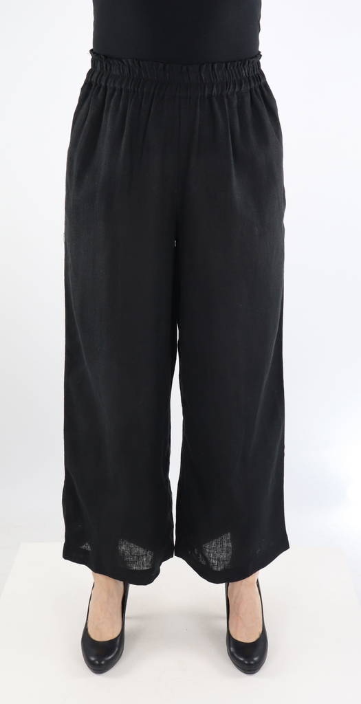 Only naisten korkeavyötäröiset housut Tokyo hw linen musta - Naisten housut - 131196 - 1