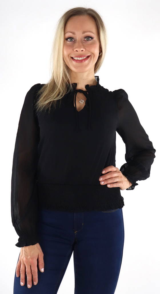 Vero Moda naisten Paita Milla musta - Naisten pitkähihaiset paidat - 133996 - 1
