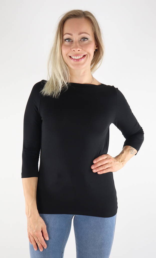 Vero Moda naisten Paita puuvillasekoitetta Panda modal musta - Naisten pitkähihaiset paidat - 131356 - 1