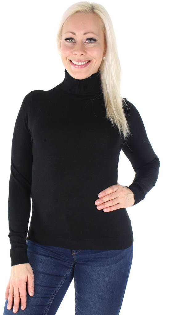 Vero Moda naisten poolokaulus neule Glory rollneck musta - Naisten neuleet - 129936 - 1