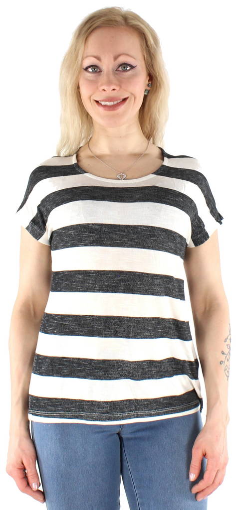 Vero Moda naisten raita t-paita Wide stripe valkoinen/musta - Naisten T-paidat - 128046 - 1